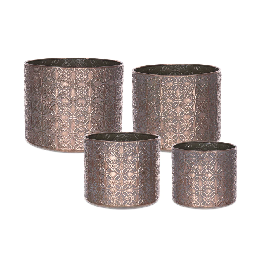 metal plant vases